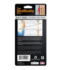 Magnetic Stud Finder With Level, Easy Handheld Locator For Drywall And Wood, Made In The USA, package back view with 3-in-1 tool instructions