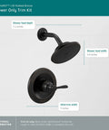 Elmhurst Shower Trim Kit For Shower Only Without Tub Spout Oil Rubbed Bronze Finish with valve and round shower head