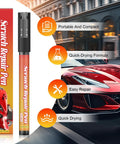 Weatherproof Magic Car Scratch Removal Pen And Auto Paint Repair Kit with packaging next to a red sports car