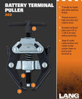 Lang Tools 202 Battery Terminal Puller with T-handle and hardened jaws for auto battery terminal removal.