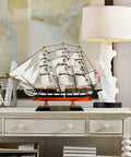 Old Ironsides Dope Wooden Model Ship USS Constitution 1 To 155 Scale Replica With Solid Basswood Hull Hand Stitched Fabric Sails