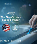 Hand using Plastic Scraper Tool No Scratch Multi Use 5 Pack For Food Labels Stickers Paint And Grease Go To Cleanup