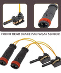 4-pack brake pad wear sensor kit with black sensors and orange wires for Mercedes-Benz vehicles