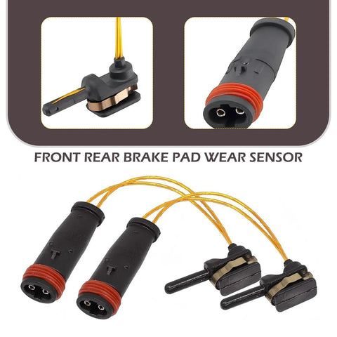 4-pack brake pad wear sensor kit with black sensors and orange wires for Mercedes-Benz vehicles