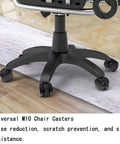 Zero Hassle Office Chair Caster Wheels Replacement featuring black polyurethane swivel feet on office chair base.