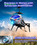 Indoor RC Helicopter For Beginners With Gyro And Altitude Hold 3.5 Channel in flight with a blue sky background