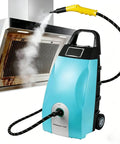 Jintvo High Pressure Steam Cleaner With 3.5L Big Capacity Tank For Commercial Use Heavy Duty Design in action, removing grime from a range hood.