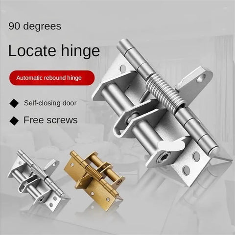 Heavy Duty Spring Loaded Cabinet Hinges With Fully Automatic Self Closing For Flawless 90 Degree Alignment and Silky Smooth Swing, available in silver and gold.