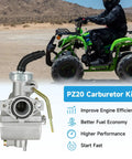 Plug And Play Electric Start Wiring Harness And PZ20 Carburetor Kit for Tao Tao Coolster 110cc 125cc Chinese ATV shown with ATV.
