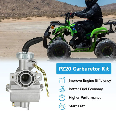 Plug And Play Electric Start Wiring Harness And PZ20 Carburetor Kit for Tao Tao Coolster 110cc 125cc Chinese ATV shown with ATV.