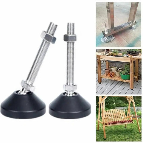 Thread Type Adjustable Leveling Feet With Swivel Base And Articulating Legs For Furniture Support, Fits M8 M10 M12, Four Pack