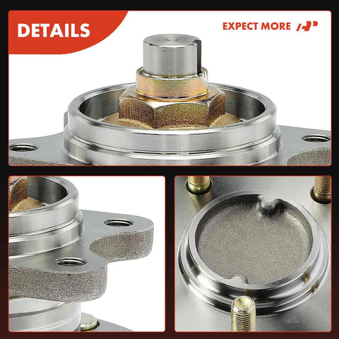 Close-up of Rear Wheel Bearing Hub Assembly Set 2 Pack For Kia Optima 2006 2007 2008 And Magentis 2006 2007 2008 2009 2010 5 Lug Non ABS Brakes