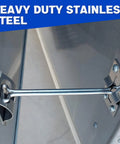 Heavy Duty 304 Stainless Steel RV Door Latch And Holder For Trailers Campers Trucks And Shop Doors mounted securely on a door.