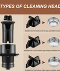 3 types of cleaning heads for Heavy Duty Automatic Electric Knock Box For Espresso with removable filter basket options.