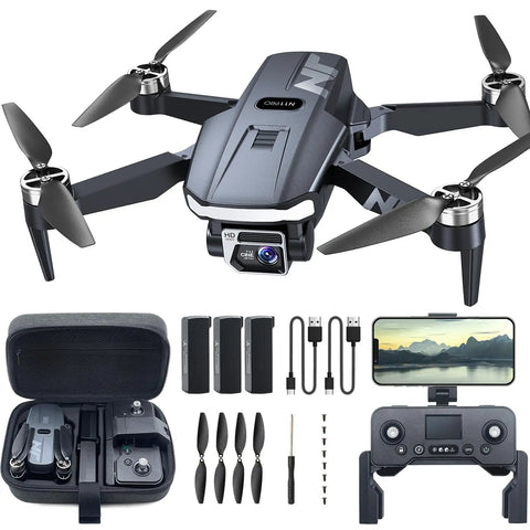 4K UHD GPS Drone With Camera For Adults And Newbies, 90 Minute Flight Time With Three Batteries, Auto Return, Brushless Motors
