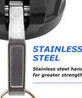 Close-up of stainless steel handle on Camlock Fittings Type C Female Set in Polypropylene for increased strength and durability.