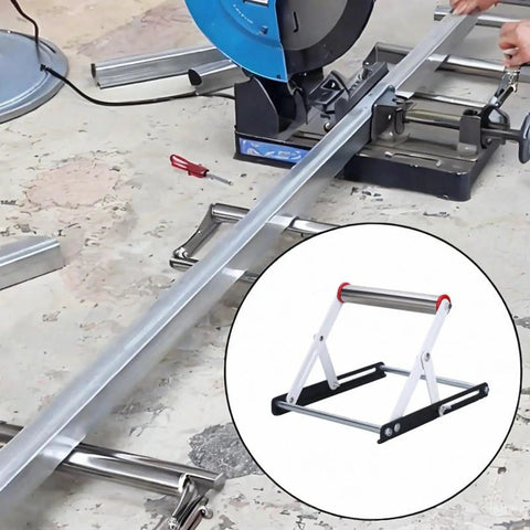 Tough As Nails Adjustable Cutting Machine Support Stand Made From Heavy Duty Stainless Steel with foldable arm for table saw.