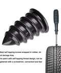 Universal 120 Piece Tire Repair Kit With Heavy Duty Rubber Nails No Sweat Screw In Puncture Plugs, rubber screw for tire repair.