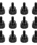12 Pack Knurled Thumb Screws M4x8mm For PC Case Aluminum Alloy Black Hand Tighten No Tool Needed Computer Case Fasteners