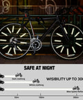 Reflective Spoke Covers 84 Pack For Bikes And Motorcycles, 80mm Spoke Skins Reflectors, night safety demonstration on bike