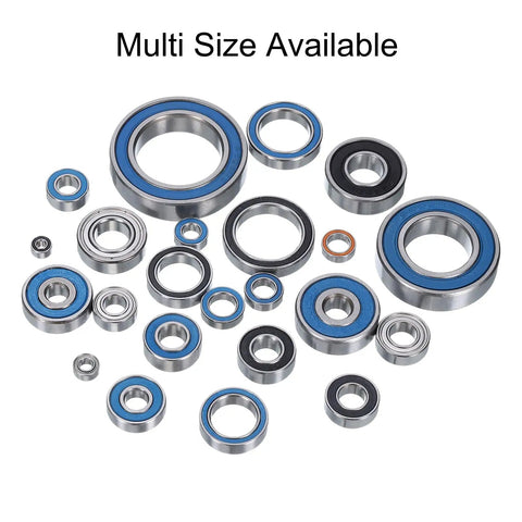 6701-2RS Miniature Deep Groove Ball Bearing 12x18x4mm Double Sealed Blue Shield for electric motors and machinery, assorted sizes shown.