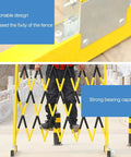 Tough As Nails Traffic Barricade Heavy Duty Industrial Crowd Control Barrier For Construction Zones And Large Gatherings Uv Resistant FRP Expandable Safety Fence showing detailed expandability and durability.