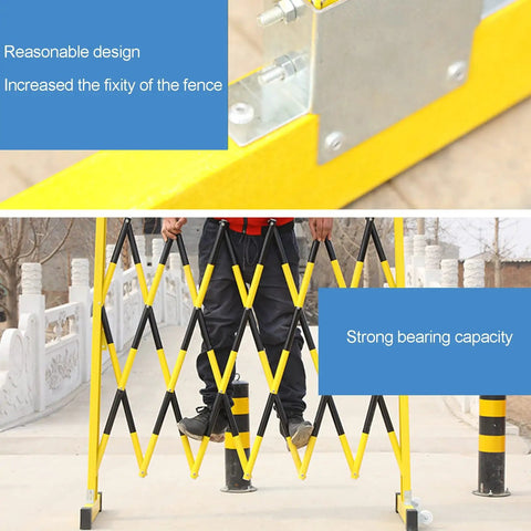 Tough As Nails Traffic Barricade Heavy Duty Industrial Crowd Control Barrier For Construction Zones And Large Gatherings Uv Resistant FRP Expandable Safety Fence showing detailed expandability and durability.