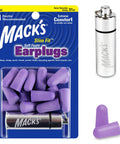 Slim Fit Foam Earplugs For Small Ears With Travel Case, 7 pairs in packaging with aluminum carry case shown separately