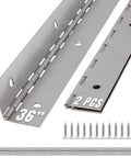 36 Inch Silver Heavy Duty Piano Hinge Continuous Stainless Steel 304 Two Pack Surface Mount Cabinet Hinges for Piano Lid