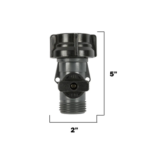 Full Flow Garden Hose Shut Off Valve in Gray with Rust Proof Nylon, Single Valve, Cap Type Handle, Water Saving Design