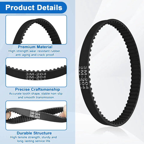 Close-up of timing belt replacement for leaf blower vacuum fits DCBL770B DCBL770X1 DCBL790B DCBL790H1 DCBL790M1 DWBL700