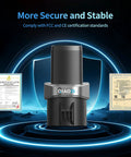 Top Shelf J1772 To Tesla Charging Adapter Up To 80A Fast Electric Connector with certifications, showcasing secure design and quality.