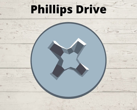Illustration of Phillips drive head for No 8 By Three Quarter Inch Black Phosphate Self Tapping Screws
