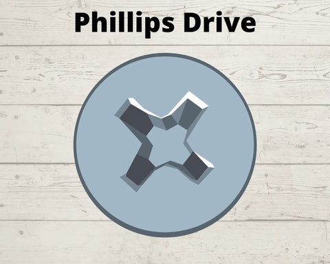 Phillips drive diagram for Black Wood Screws 8 By 1 Inch 100 Count With Phillips Modified Truss Head Carbon Steel Black Phosphate Coated.