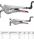 Expand O Reverse Action Clamping Pliers With 500 Lbs Clamp Pressure 1 To 1 Three Quarters Inch Range Six Point Five Inch Length