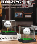 Clear Acrylic Golf Ball Display Case With Wood Base And Tee Dust Proof Memorabilia Stand For One Ball Black Finish