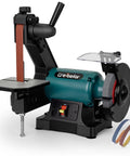 Rock Solid 6 Inch Bench Grinder And 1X30 Belt Sander Combo quiet motor, 2.3 Amp, for metalworking and wood projects.