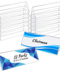 12 Pack Clear Acrylic Desk Name Plates Three By Eight Point Five Inches Thick Two Point One Millimeters Lightweight 110g Each Reusable Name Tent Holders For Office Meetings Conferences And Business Events