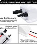 Solar Cable Entry Gland Kit With 10 AWG 3.28 Ft Extension Cable For RV Boat Camper Van Marine Grade All Weather Heavy Duty UV Resistant Waterproof Junction Box White Featuring Tinned Copper Conductors And Halogen Free XLPE XLPO Insulation. White solar junction box with prewired 10 AWG cable entry glands