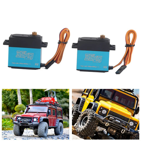 Top Shelf Two Pack 35K Coreless Digital Servo Featuring Rock Solid Full Metal Gears And Waterproof Seals For 1/8 1/10 Scale RC Car