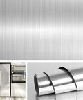 Brushed Nickel Peel And Stick Stainless Steel Contact Paper For Appliances And Cabinets Kitchen DIY Wrap Cover Adhesive Decorative Film 15.8 X 78.8 Inch Removable Waterproof Oil Proof Scratch Resistant No Mess Easy To Install