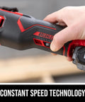 Heavy Duty 20V Brushless Cordless Oscillating Multi Tool Kit showing brushless motor speed control dial for DIY tasks.