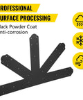 Beefed Up Heavy Duty Black Powder Coated Gable Plate And 12 By 12 Pitch Gable Bracket Set for Wooden Beams, rust resistant coating