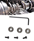 Heavy Duty Steel Bearing Kit For Milling Cutter Head Three Upper Dust Proof Bearings With Metal Guards Includes Installation Screws And Hex Wrench Durable Milling Hardware