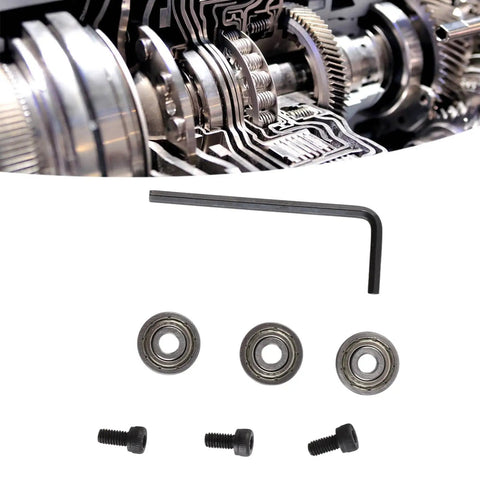 Heavy Duty Steel Bearing Kit For Milling Cutter Head Three Upper Dust Proof Bearings With Metal Guards Includes Installation Screws And Hex Wrench Durable Milling Hardware