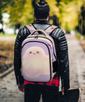 Dope Spooky Ghost Jack O Lantern Printed Unisex Backpack With Large Capacity shown on person outdoors