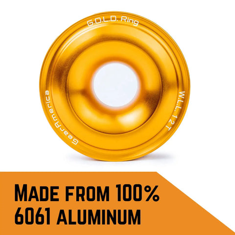 G.O.L.D. Snatch Recovery Ring For Off Road Recovery, 48,000 Lbs MBS, 24,000 Lbs WLL, 6061 aluminum, front view
