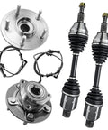 Front CV Axle And Wheel Bearing Hub Assembly For Ram 1500 4X4 2012-2020, heavy duty direct fit, standard suspension replacement
