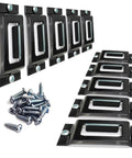Heavy Duty 10 Pack E Track Tie Down Anchors Single Slot Anchor Points With Screws, black steel mounts with screws for trailers.