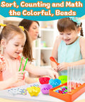 Kickstart Early Math Skills With This Awesome Color Sorting And Counting Toy Set For Toddlers, featuring colorful beads and sorting trays.